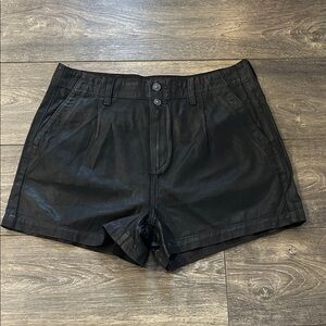 PAIGE Black Sheen Shorts